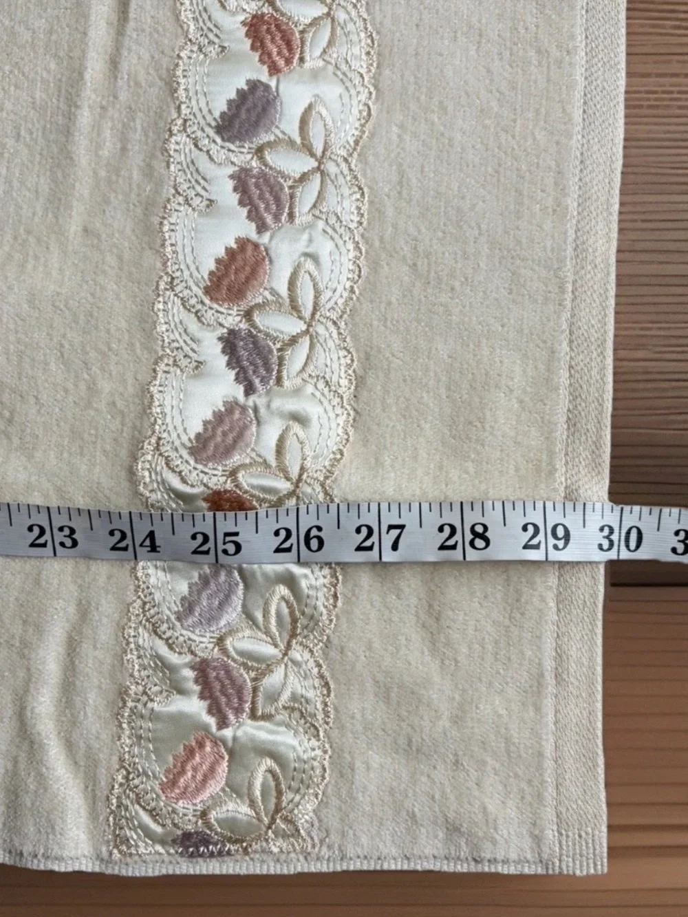 Vintage TROUSSEAU Towel Set 10pc Ivory Cotton Satin Flower Trim 1985 NEVER USED!